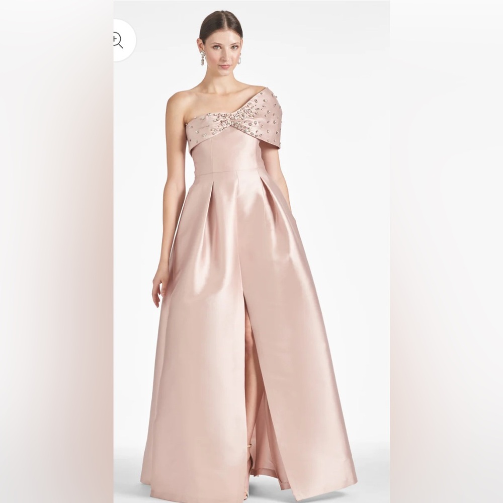 SACHIN & BABI Delilah Gown Silver Peony Light Blush Pink MOB MOG 6 New in Bag